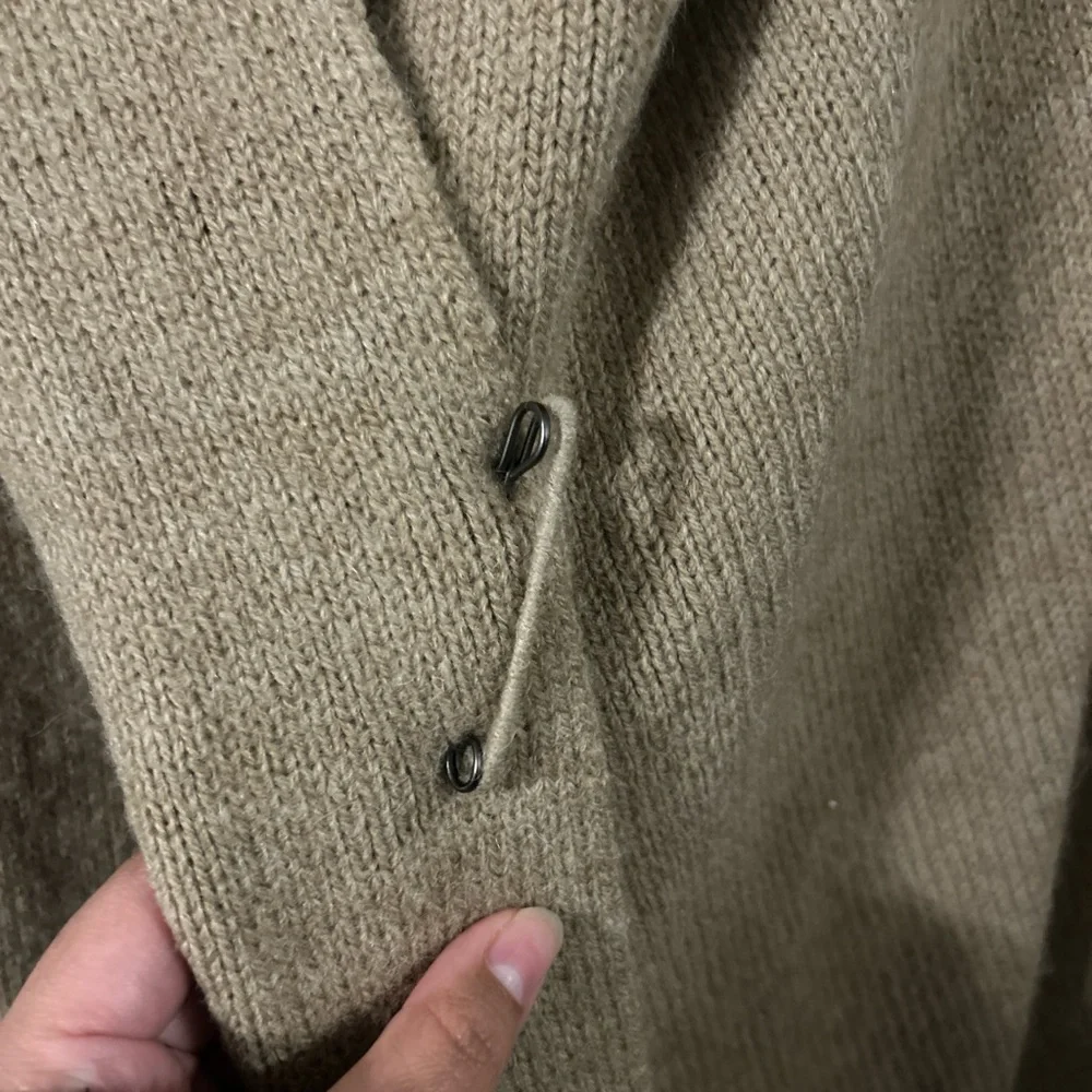 Vince camel brown wool cardigan with hood - Picture 5 of 8